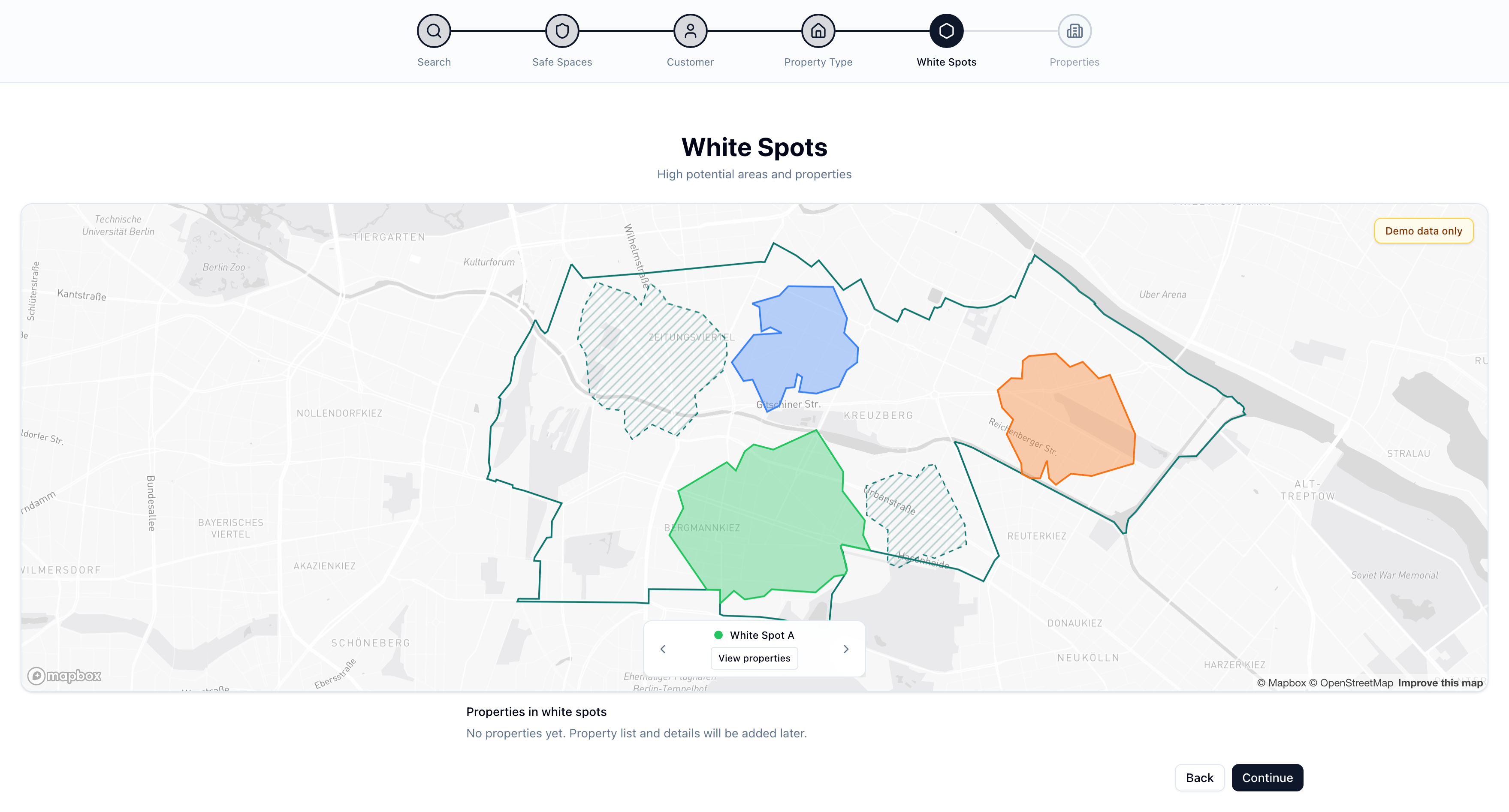 White Spots workflow screen